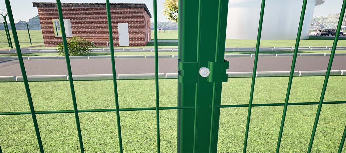 Способы крепления сетчатых панелей к столбам