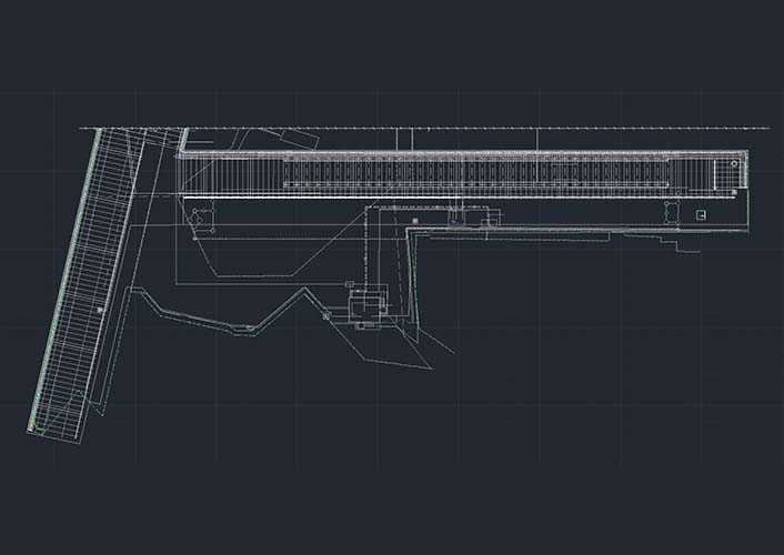 DWG проект 3Д забора для рыбного порта